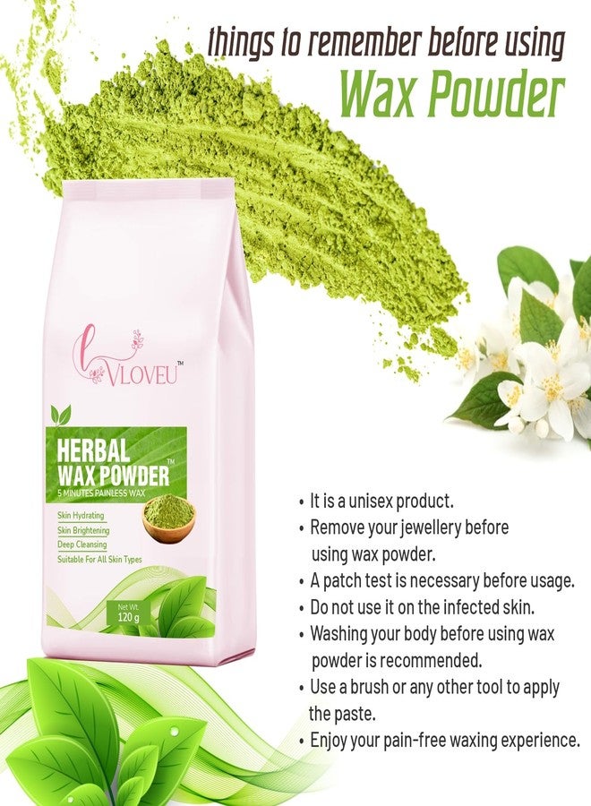 VLOVEU - Herbal Wax Powder for Hair Removal - 120g | 5 Minutes Painless Facial Hair Removal Powder for Women | Natural Face Hair Remover, Bikini, Legs, And Underarms Wax Powder - Pack of 1 - Image 5